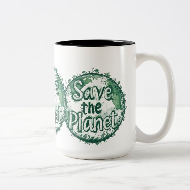 Rädda planeten Två-Tonad mugg (Höger)