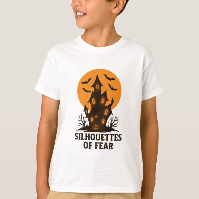 Rädda silhouettes - hemligt hus Halloween T Shirt (Framsida)