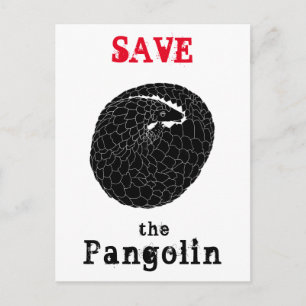 Rädda Skalbaggen/pangolin Utrotningshotad art Djur Vykort
