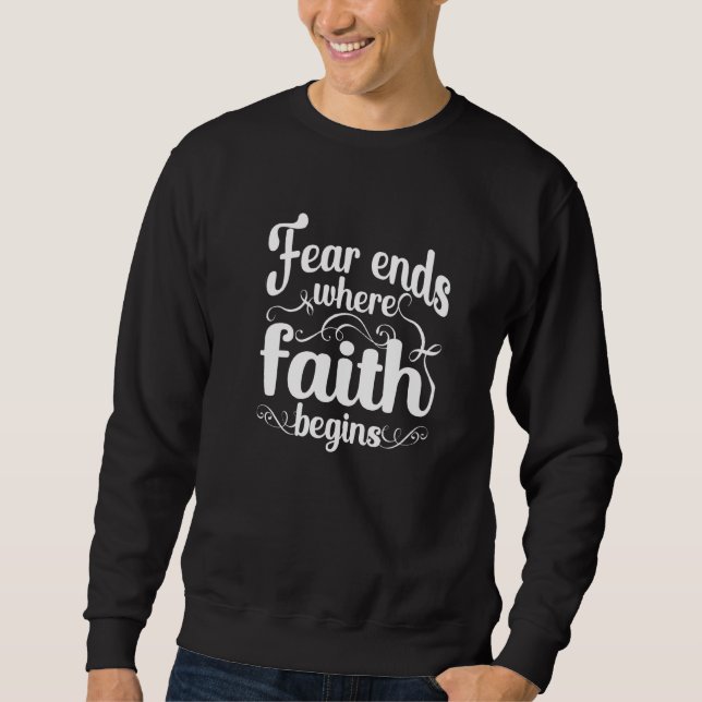 Rädda slut Faith Begins Scripture Religion katolik Lång Ärmad Tröja (Framsida)