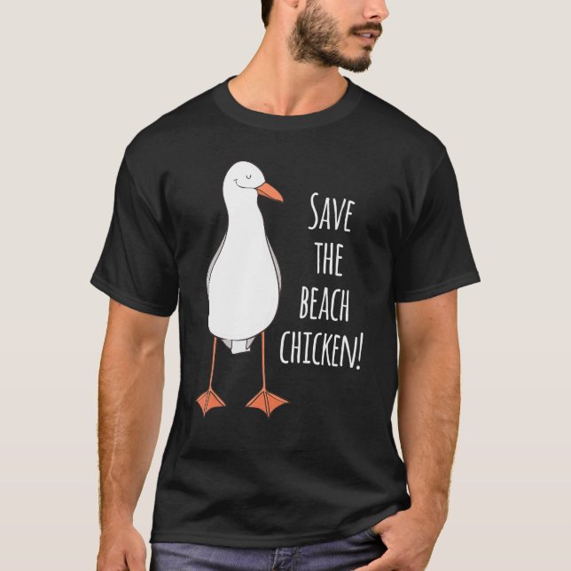 Rädda Strandkycklingen!  Måsen T Shirt (Framsida)