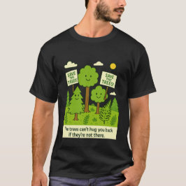 Rädda träden – söta miljörelaterade tecknade serie t shirt