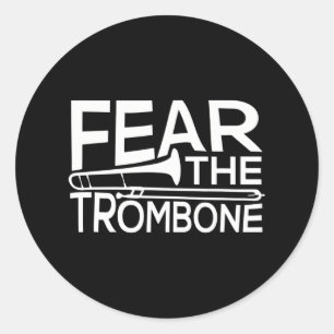 Rädda Trombone Funny för musiker Band Runt Klistermärke