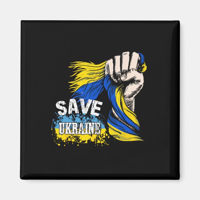 Rädda Ukraina Vi Står Med Ukraina Stöd Ukraina Magnet (Framsidan)