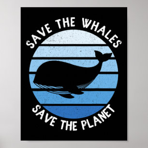 Rädda Valarna Rädda Planeten Vintage Rädda Havet Poster