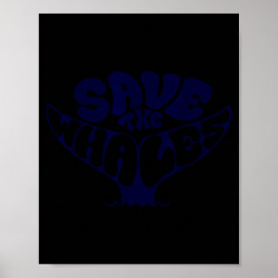 Rädda valarna vintage retro miljöaktivist poster