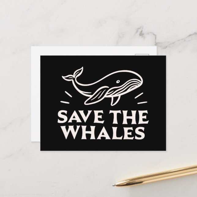 Rädda valarna vykort (Fram/Back In Situ)