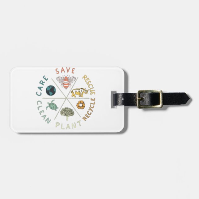 🌎💚 Rädda Vår Planet 🌿 Bagagebricka (Horisontell Framsida)