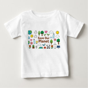 Rädda vår planet  barn teckning  krita färgpenna t shirt