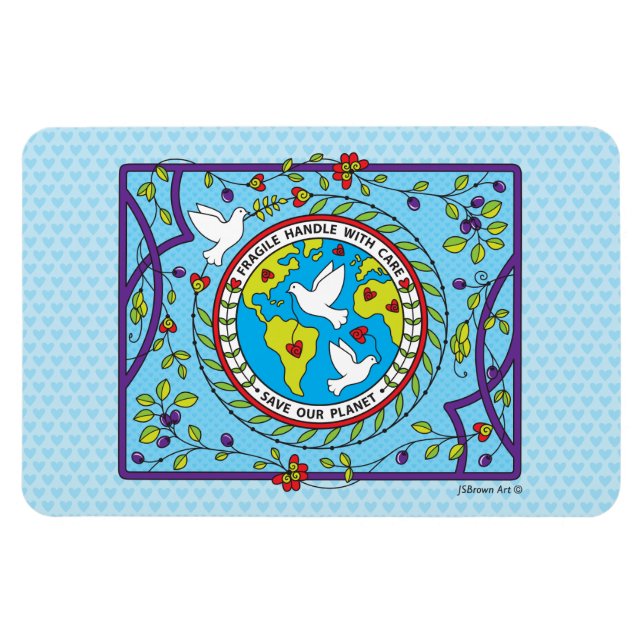 Rädda Vår Planet_Bölig Magnet 15x10 cm (Horisontell)
