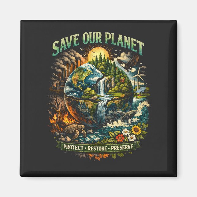 Rädda Vår Planet Magnet (Framsidan)
