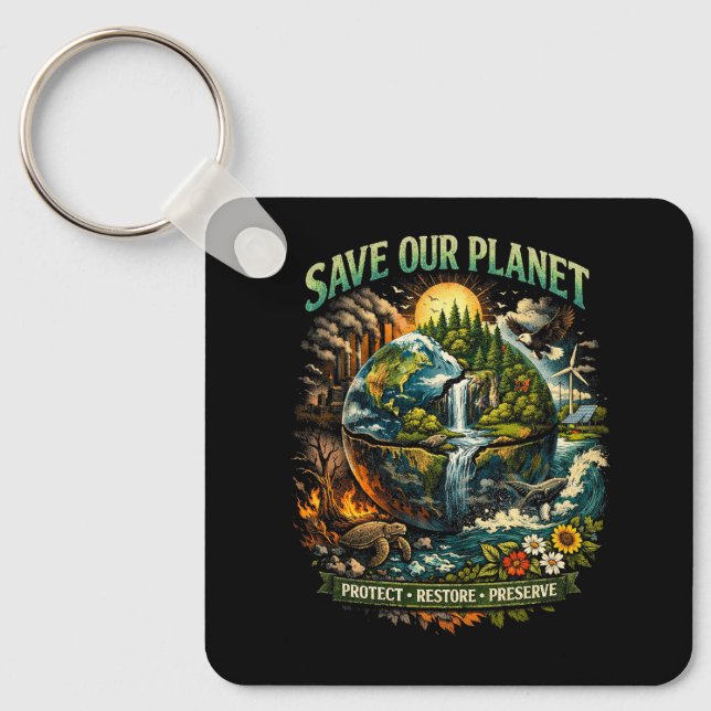 Rädda Vår Planet Nyckelring (Framsida)