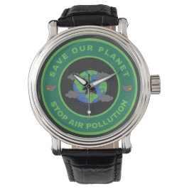 Rädda vår planet stoppa luftföroreningar armbandsur