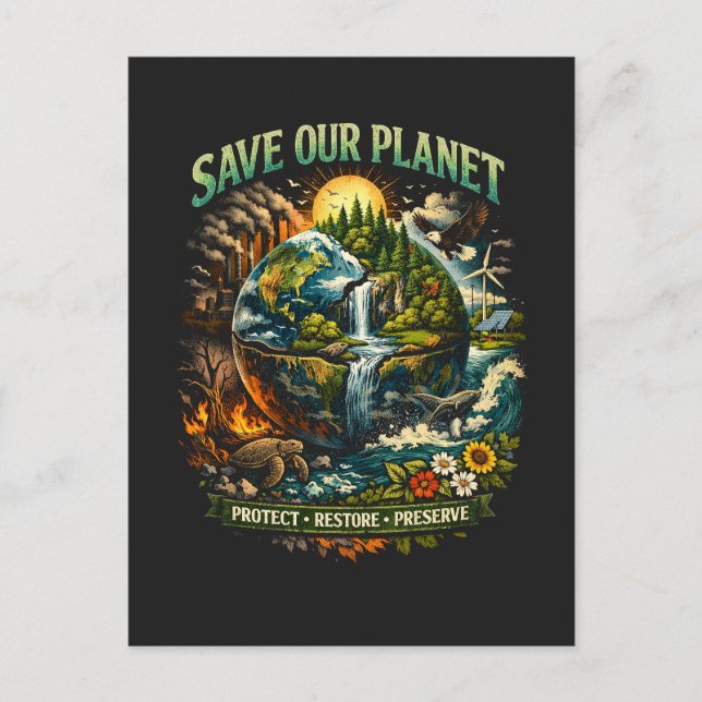 Rädda Vår Planet Vykort (Framsida)