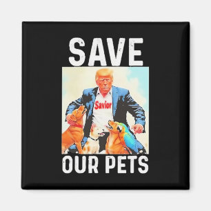Rädda Våra Husdjur Trump Roligt Magnet