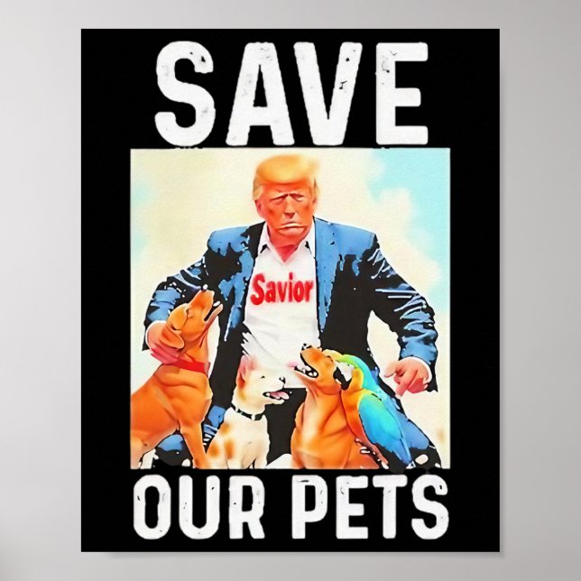 Rädda Våra Husdjur Trump Roligt  Poster (Framsidan)
