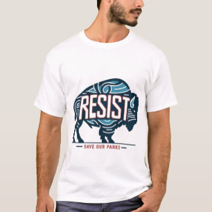 Rädda Våra Parker Retro Bison Motstå Miljöförstöri T Shirt