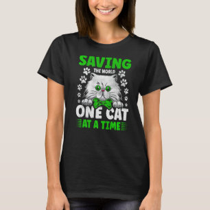 Rädda världen en katt åt gången för sällskapsdjur t shirt