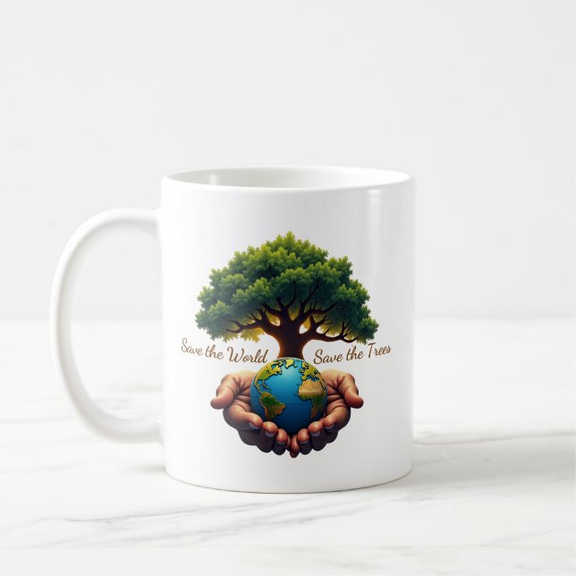Rädda Världen Rädda Träden Kaffemugg (Vänster)