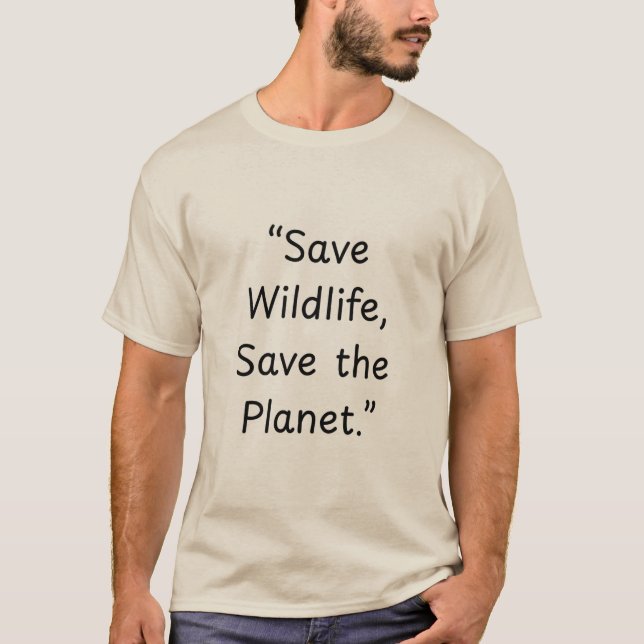 Rädda vilda djur, rädda planeten Internationella v T Shirt (Framsida)