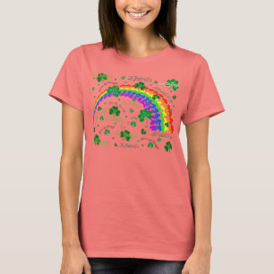 RaddaCloverleaves och en regnbåge Tee Shirt
