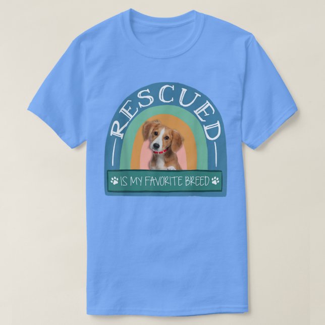 Räddad är min favoritparad adoptera Hund Pet T Shirt (Design framsida)