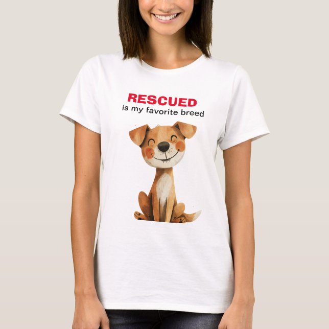 Räddad är min favoritras hund design t shirt (Framsida)