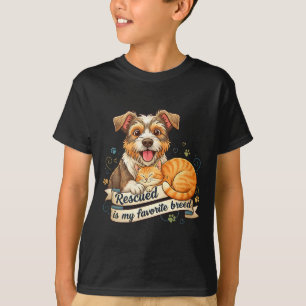 Räddad är min favoritras Hund Katt Husdjur Adoptio T Shirt
