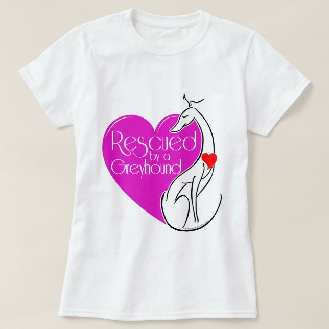 Räddad av en Greyhound-Hund Illustrated T Shirt (Design framsida)