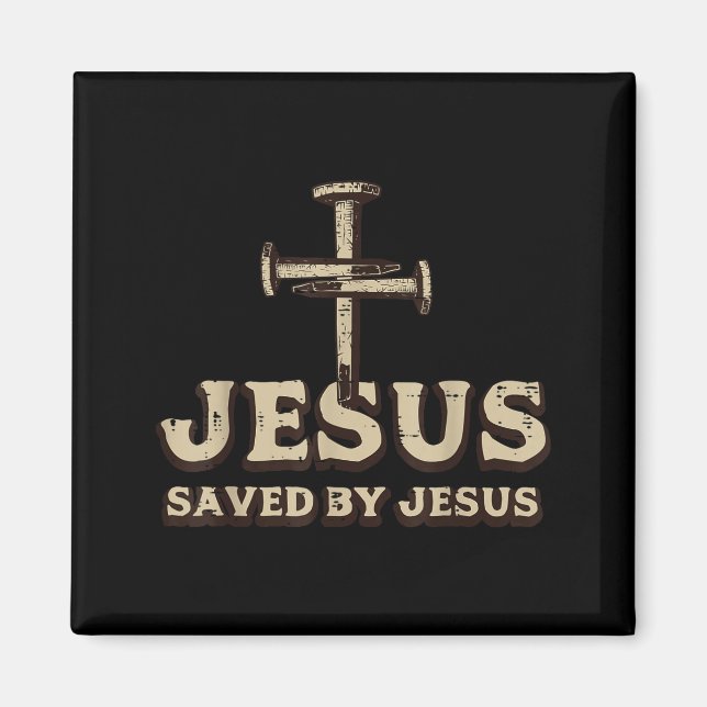 Räddad av Jesu kors kristen religiös Gud Jesus Magnet (Framsidan)