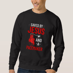 Räddad av Jesus och en pacemaker - medveten om hjä Lång Ärmad Tröja
