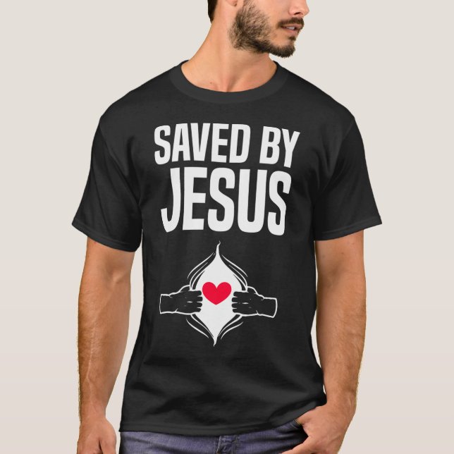 Räddad av Jesus Open Heart Surgery, få bra julen T Shirt (Framsida)