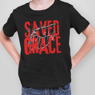 Räddad av nåd - Gud Jesus Kristus Tro Pojkar T Shirt
