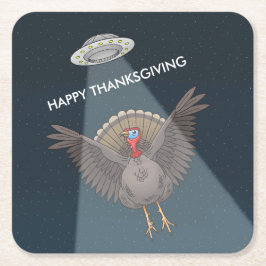 Räddad av utomjordingar före Thanksgiving Day Underlägg Papper Kvadrat