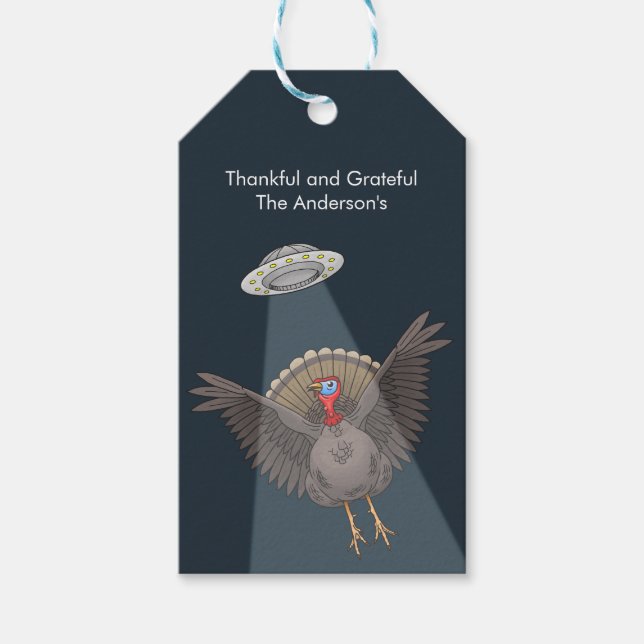 Räddad av utomjordingar före Thanksgiving Presentetikett (Framsidan)