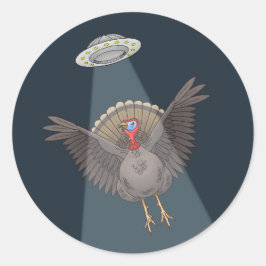 Räddad av utomjordingar före Thanksgiving Runt Klistermärke