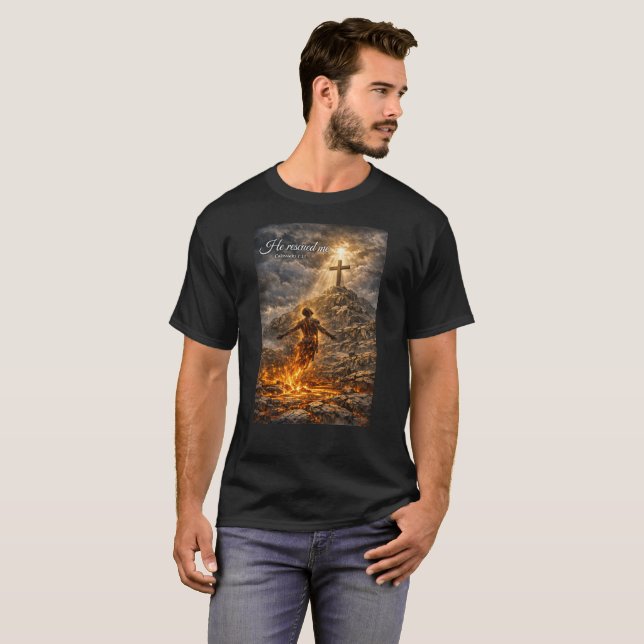 Räddad från elden t shirt (Hel framsida)