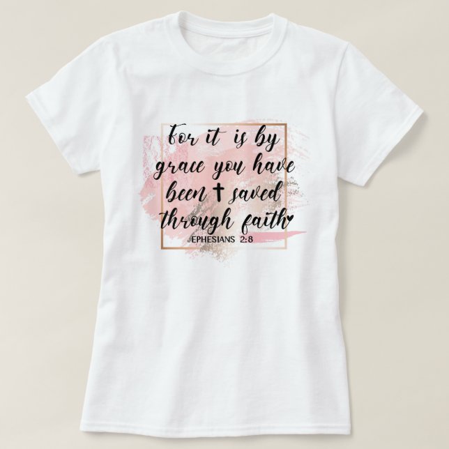 Räddad genom nåd t shirt (Design framsida)