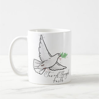 Räddad genom tro Duvillustration Kaffemugg