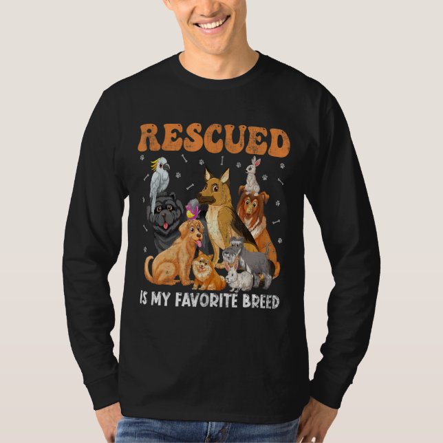 Räddad Hund är min favoritRädding för avelsdjur T Shirt (Framsida)
