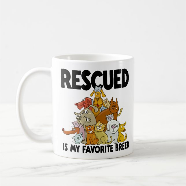 Räddad Hund och katt är min favoritras Mugg (Vänster)