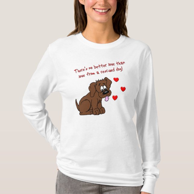 Räddad hundkärlek t-shirt (Framsida)