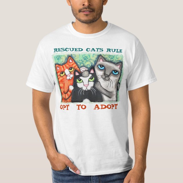 Räddad/skyddkatt Tee (Framsida)