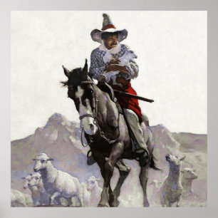 Räddad västerländsk konst av NC Wyeth Poster
