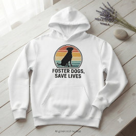 Räddade Hundar Räddar Liv Retro Djur Räddning Pres Hoodie