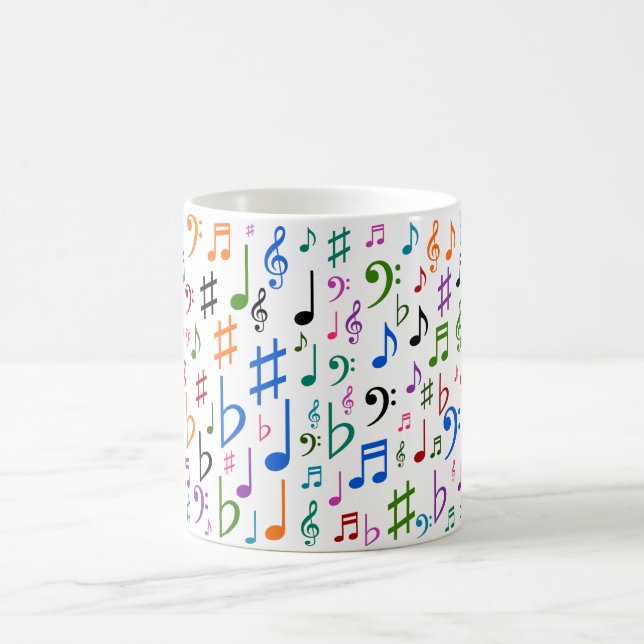Raddamusik noter och symboler kaffemugg (Center)