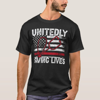 Räddar Liv Brandman Hustru Sjuksköterska Brand Hus T Shirt