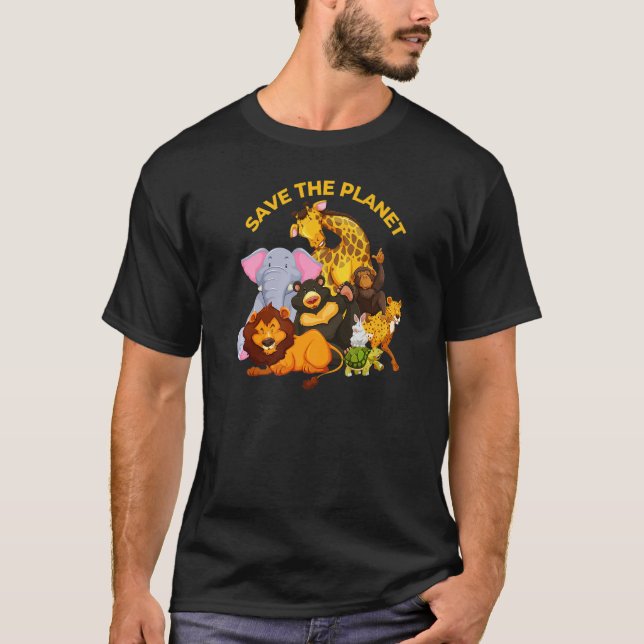 Räddar planetet djur t shirt (Framsida)