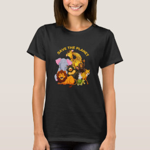 Räddar planetet djur t shirt