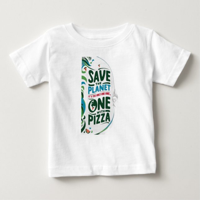 Räddar planetna, det är den enda med Pizza T Shirt (Framsida)